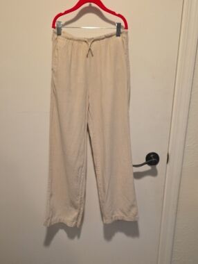H&M Kids Girl Drawstring Lounge Pants in Light Beige 011